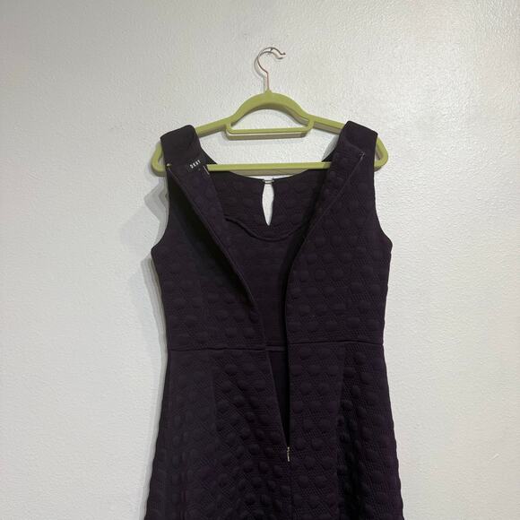 DKNY Eggplant Mini Fit Flare Dress Sz 10 - Picture 9 of 14